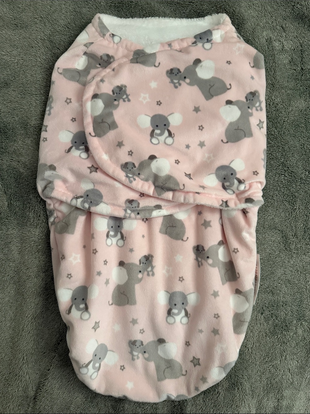 Pink Elephant Plush Baby Sleep Sack Swaddle